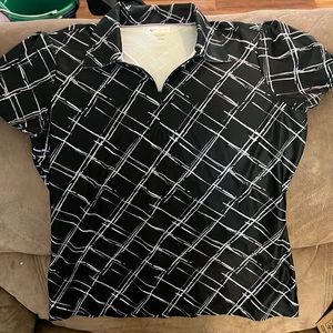 Large purple and black 1/4 zip athletic shirt